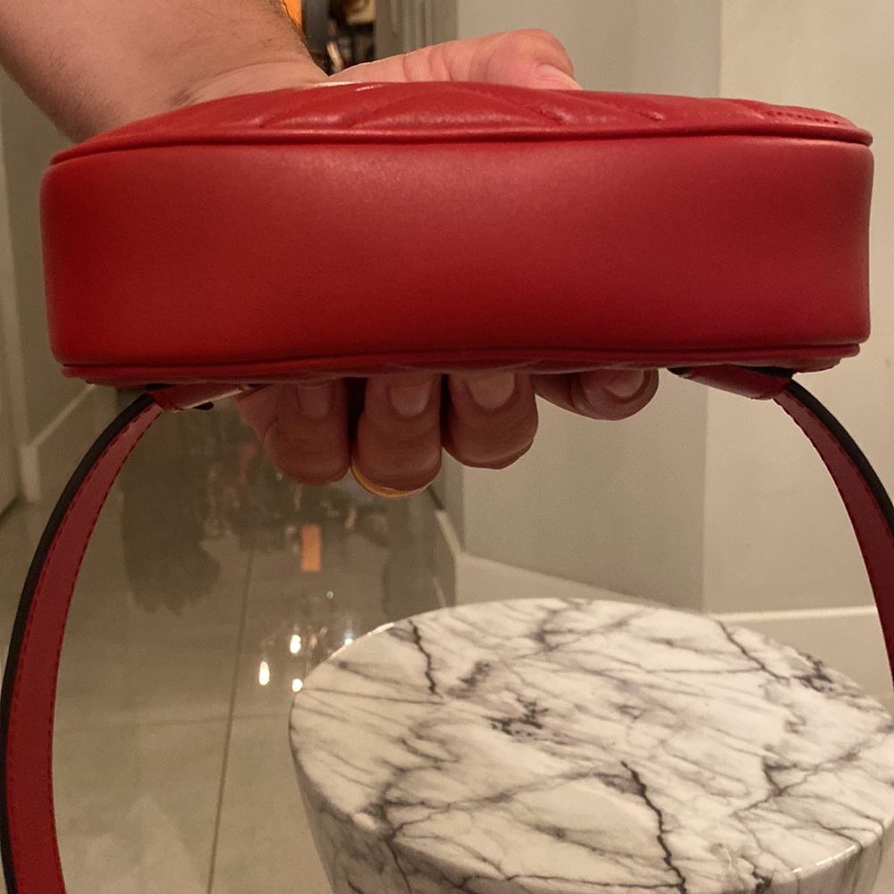 Red Gucci GG Marmont Matelasse leather belt bag - Picture 6 of 7